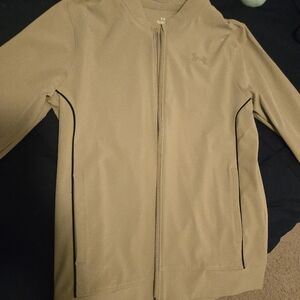NEW Boys Large Under Armour Tan Performance Jacket Lightweight Sporty Design